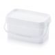 SEAU RECTANGULAIRE 2,60 L BLANC AVEC COUVERCLE + ANSE