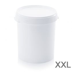 SEAU PLASTIQUE BLANC AVEC COUVERCLE DE 10 L - Laboratoires Humeau