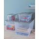 BOITE RECTANGULAIRE 2L TRANSPARENTE AVEC COUVERCLE 19x16,5cm H 9cm 