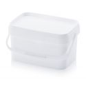 SEAU RECTANGULAIRE 5,60 L BLANC AVEC COUVERCLE