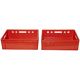 LOT DE 2 BACS TRANSPORT VIANDE + 1 BAC UNIVERSEL ROUGE