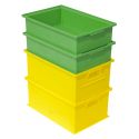 LOT DE 2 BACS VERT 16L + 2 BACS JAUNE 27L 450X300mm