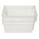 LOT DE 2 BACS ALIMENTAIRE BLANCS 600X400MM AVEC POIGNEES OUVERTES 50L