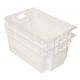 LOT DE 2 BACS ALIMENTAIRE BLANCS 600X400MM AVEC POIGNEES OUVERTES 50L